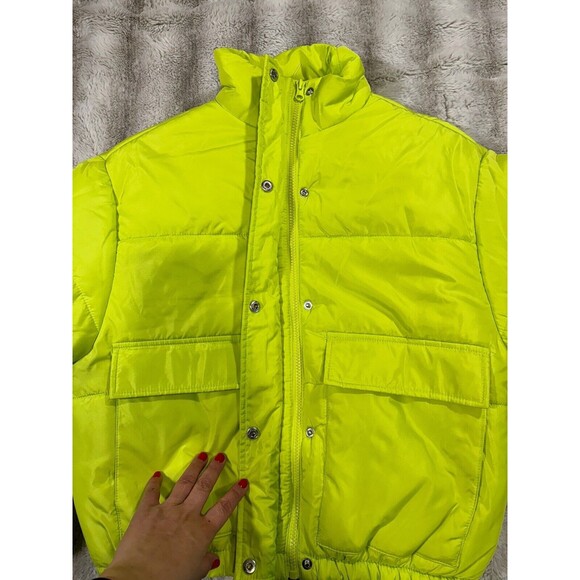 New Look Bright Green Puffer Jacket - Juniors Small - Picture 6 of 11